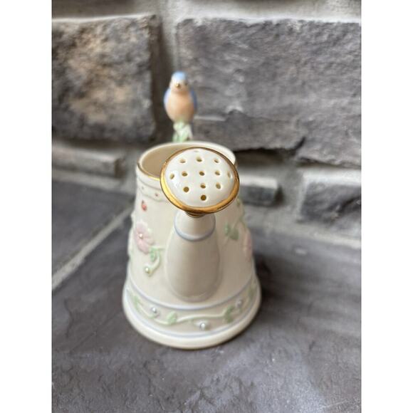Lenox Petal And Pearls Bluebird Bud Vase Watering Can 5” Porcelain Cottagecore - Picture 4 of 11